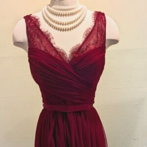 Elegant Burgundy Lace Dress